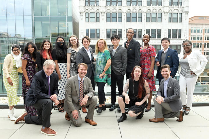 The 2020 and 2021 National Student Poets and key staff.